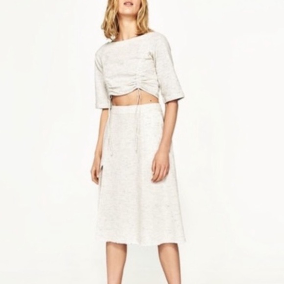 Zara Dresses & Skirts - Zara Linen Striped Skirt and Top Set
